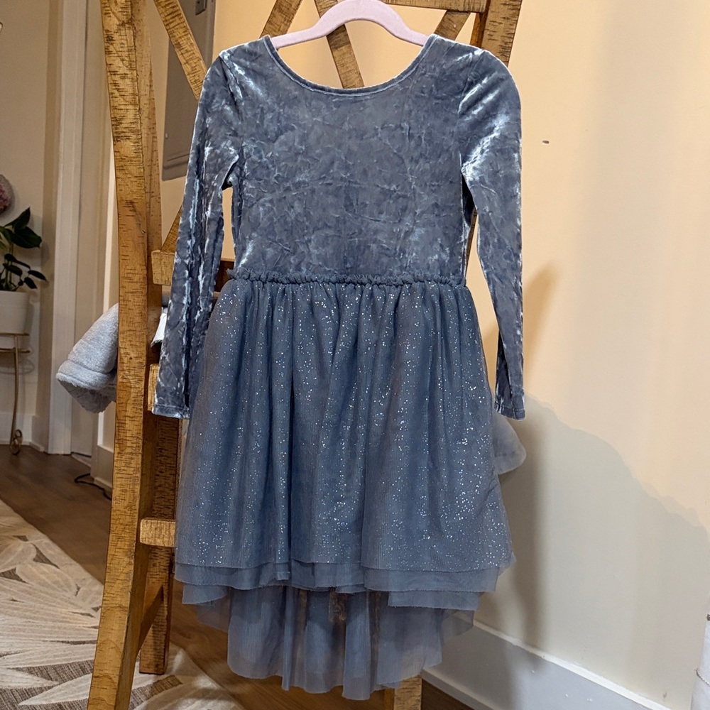 Cat & Jack Shimmering Silver Velvet Top
